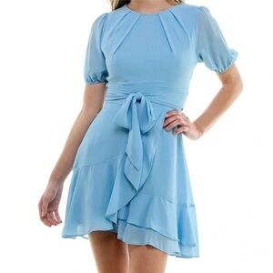 B. Darlin Dusty Blue Women's Mini Dress